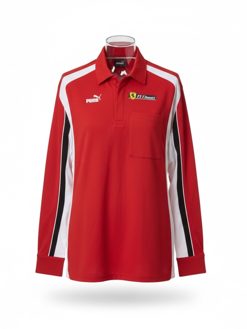 Puma Ferrari F1 Client Red Button Front Shirt Mens Large
